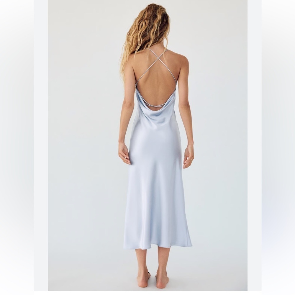 Zara Powder Blue Strappy Slip Dress | L - Picture 8 of 9